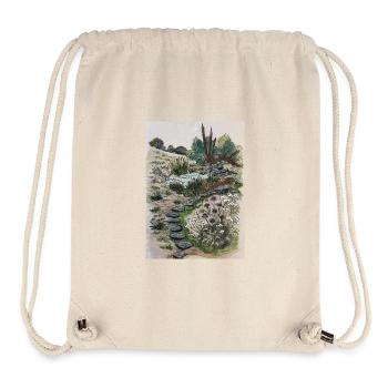 Landschaft mit Naturpfad und Wildblumen - Stanley/Stella recycelter Gym Bag - Naturweiß - Vorne