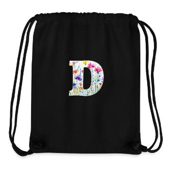 Letter D, Monogram, Floral Pattern - Stanley/Stella Recycled Gym Bag - black - Front