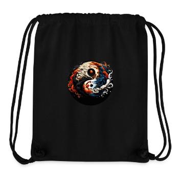 Yin Yang - Stanley/Stella recycelter Gym Bag - Schwarz - Vorne