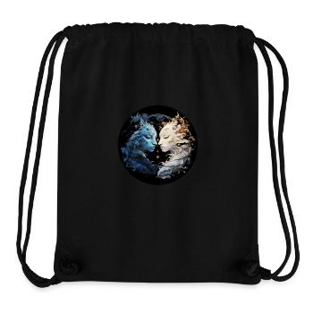 Yin Yang - Stanley/Stella recycelter Gym Bag - Schwarz - Vorne
