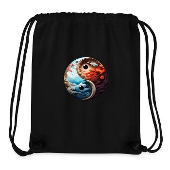 Yin Yang - Stanley/Stella recycelter Gym Bag - Schwarz - Vorne