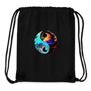 Yin Yang - Stanley/Stella recycelter Gym Bag - Schwarz - Vorne