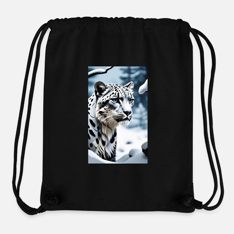 Léopard des neiges | Léopard | Prédateur - Sac à cordon recyclé Stanley/Stella - noir