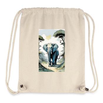 Elefant | Wildtier | Afrika | Kindermotive - Stanley/Stella recycelter Gym Bag - Naturweiß - Vorne