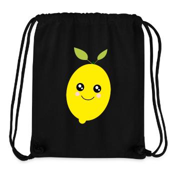 Kawaii citron vert citron vert Kawaii autocollant - Sac à cordon recyclé Stanley/Stella - noir - Devant