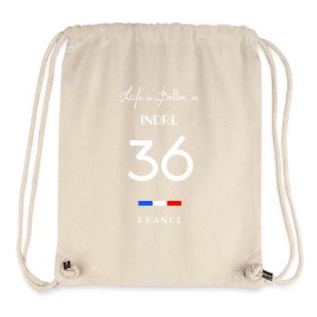 Life is better in INDRE Number 36 Centre Berry FRA - Stanley/Stella Recycled Gym Bag - natural - Front