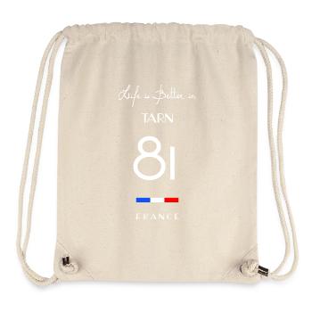 Das Leben ist besser in TARN Number 81 Languedoc Okzitanisch - Stanley/Stella recycelter Gym Bag - Naturweiß - Vorne