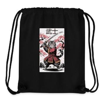 Chat guerrier – Puissance de l’anime - Sac à cordon recyclé Stanley/Stella - noir - Devant