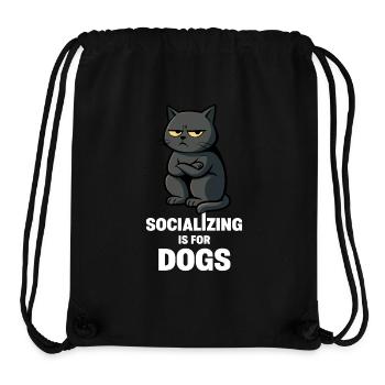 Socializing Is for Dogs – Antisocial Cat Mood - Stanley/Stella Recycled Gym Bag - black - Front