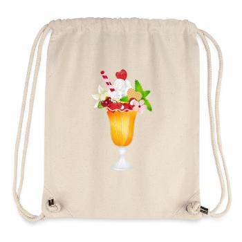 Fruity cream sundae with cream and waffle - Stanley/Stella Recycled Gym Bag - natural - Front