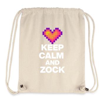 RESTEZ CALME ET JOUEZ ! 8 BIT LOVE CADEAU RÉTRO w - Sac à cordon recyclé Stanley/Stella - blanc naturel - Devant