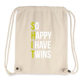Je suis tellement heureuse d’avoir des jumeaux - Sac à cordon recyclé Stanley/Stella - blanc naturel - Devant