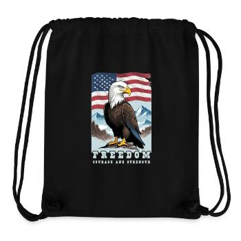 Bald eagle - Stanley/Stella Recycled Gym Bag - black - Front