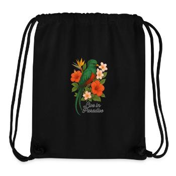 Vivre au paradis – Oiseau de paradis tropical - Sac à cordon recyclé Stanley/Stella - noir - Devant