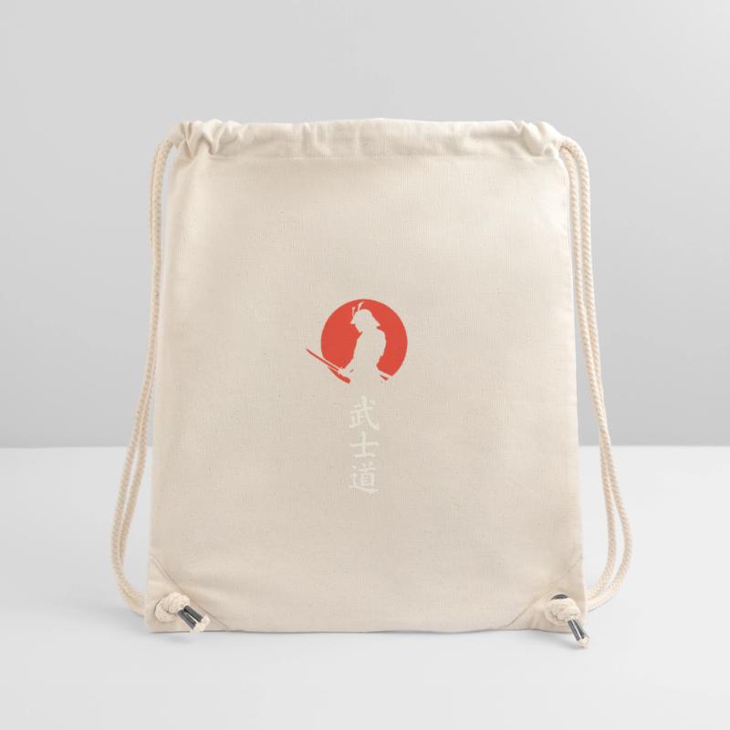 Silhouette de samouraï devant un soleil rouge – Bushidō Sac à cordon recyclé Stanley/Stella
