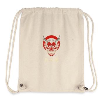 Oni Mask Japan Style - Design de samouraï agressif - Sac à cordon recyclé Stanley/Stella - blanc naturel - Devant