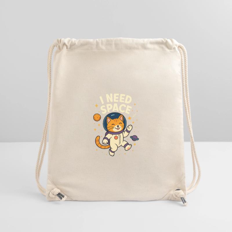 Mignon chat astronaute de l’espace Sac à cordon recyclé Stanley/Stella