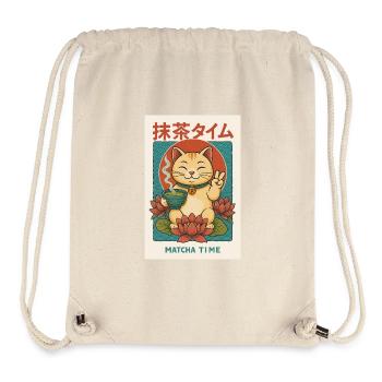 Katzenfreund Meet Matcha - Stanley/Stella recycelter Gym Bag - Naturweiß - Vorne