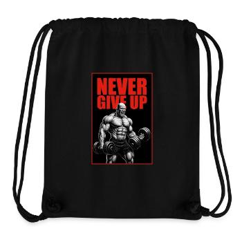 Never_Give_Up - Sac à cordon recyclé Stanley/Stella - noir - Devant