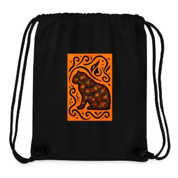 Mystic Cat Mandala Orange - Stanley/Stella Recycled Gym Bag - black - Front