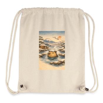 Onsen Capybara im Winterwald - Stanley/Stella recycelter Gym Bag - Naturweiß - Vorne