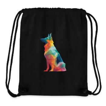 German Shepherd Low Poly Art Desing Colorful - Stanley/Stella Recycled Gym Bag - black - Front