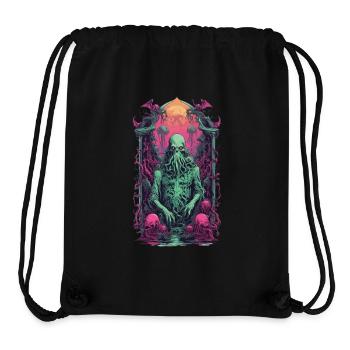 Cthulhu gothique Vaporwave Halloween Design - Sac à cordon recyclé Stanley/Stella - noir - Devant