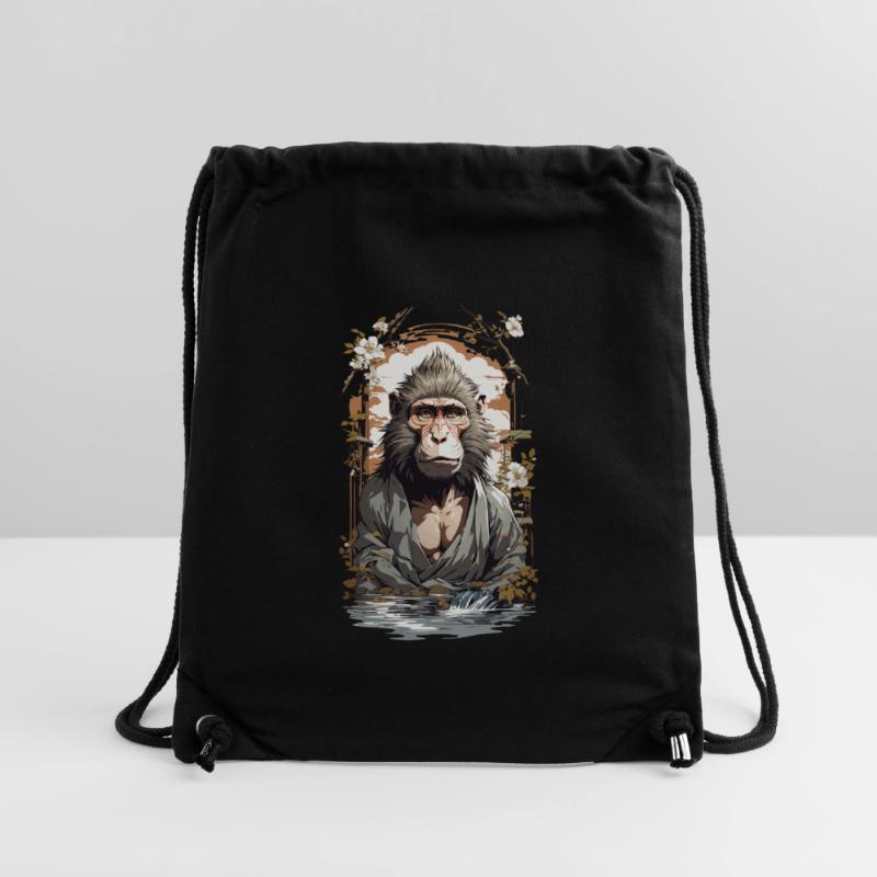 Mythical Figure Monkey Cherry Blossoms Ukiyo-E Vintage Style Stanley/Stella Recycled Gym Bag