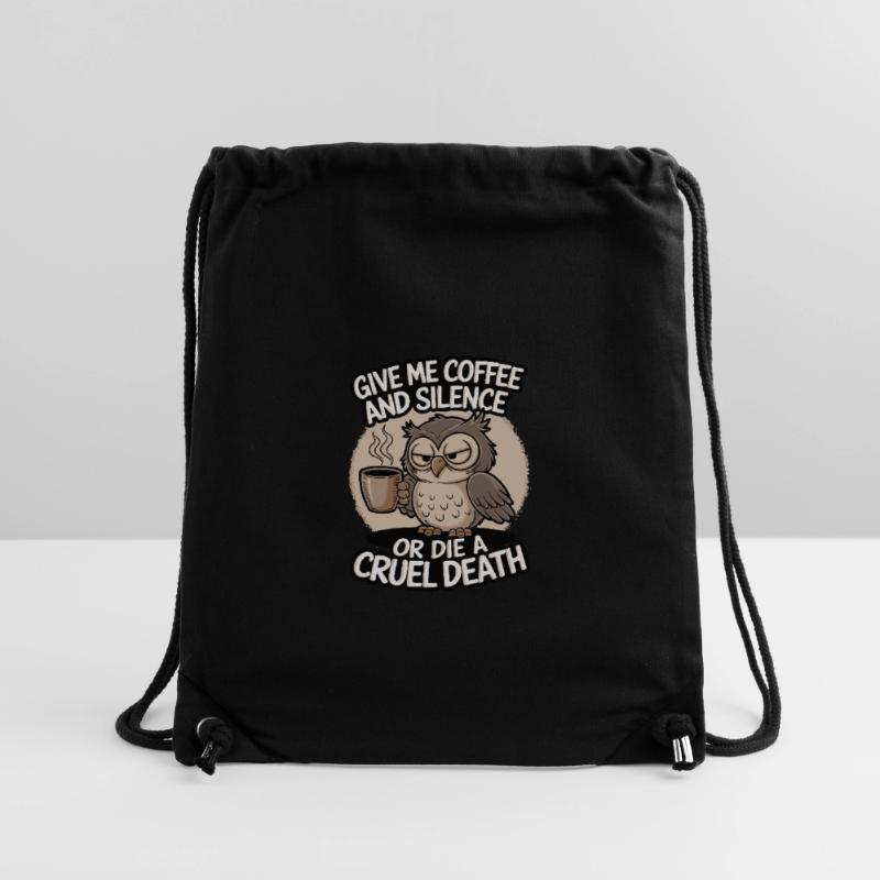 Kaffee Eule - geb mir Kaffee und Stille oder stirb Stanley/Stella recycelter Gym Bag