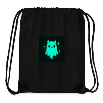 Mignon fantôme cyan - Sac à cordon recyclé Stanley/Stella - noir - Devant