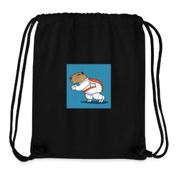 Astronaute de Capybara - Sac à cordon recyclé Stanley/Stella - noir - Devant