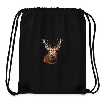 Red Deer Portrait – Alpine Wildlife Motif - Stanley/Stella Recycled Gym Bag - black - Front