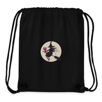 Moonlit Witch on Broom with Wine - Stanley/Stella Recycled Gym Bag - black - Front