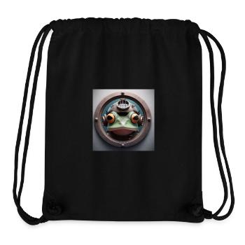 Frosch mit Taucherhelm schaut durch Bullauge - Stanley/Stella recycelter Gym Bag - Schwarz - Vorne