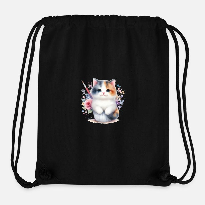 Cute Cat - Stanley/Stella Recycled Gym Bag - black