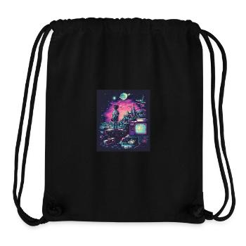 Odyssée du jeu rétro - Sac à cordon recyclé Stanley/Stella - noir - Devant