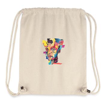 Cubist Pop Portrait in Neon Palette - Stanley/Stella Recycled Gym Bag - natural - Front