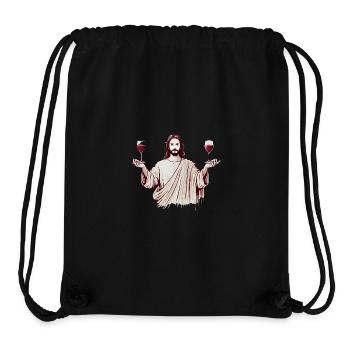 Schluck Geist Jesus mit Weingläsern - Stanley/Stella recycelter Gym Bag - Schwarz - Vorne