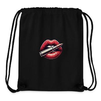 Bold Lips with Bullet Graphic Design - Stanley/Stella Recycled Gym Bag - black - Front