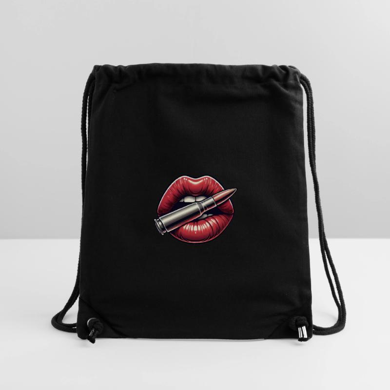 Bold Lips with Bullet Graphic Design Stanley/Stella Recycled Gym Bag
