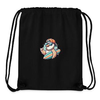 Cool Surfer Seagull Cartoon Design - Stanley/Stella Recycled Gym Bag - black - Front