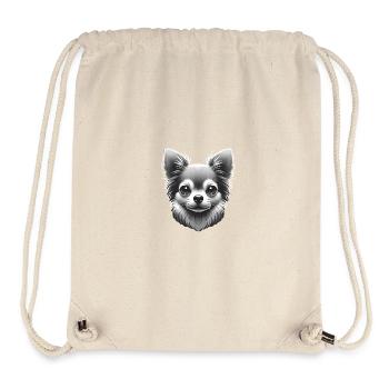 Chihuahua Graustufen Kunst TShirt Design - Stanley/Stella recycelter Gym Bag - Naturweiß - Vorne