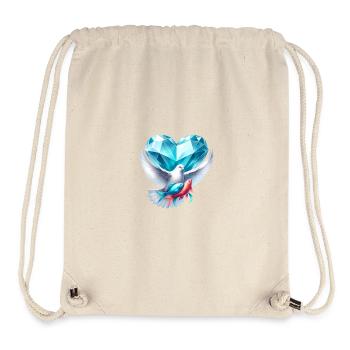 Dove with Blue Heart and Fish Design - Stanley/Stella Recycled Gym Bag - natural - Front