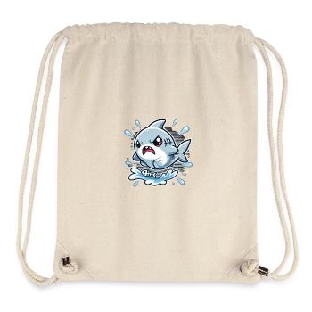 Angry Shark Splash Cartoon Design - Stanley/Stella Recycled Gym Bag - natural - Front