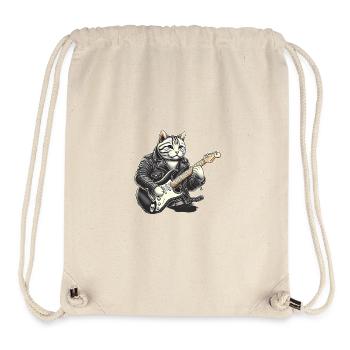 Chat jouant de la guitare - Sac à cordon recyclé Stanley/Stella - blanc naturel - Devant