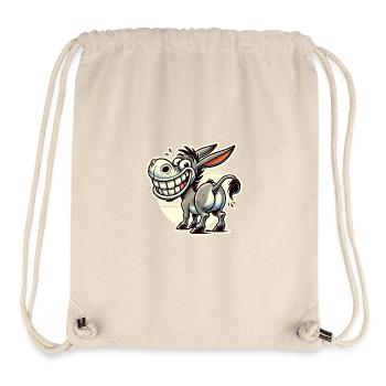 Lustiger Esel Cartoon Retro Aufkleber Design - Stanley/Stella recycelter Gym Bag - Naturweiß - Vorne