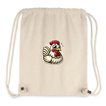 Lustige Cartoon Huhn Aufkleber - Stanley/Stella recycelter Gym Bag - Naturweiß - Vorne