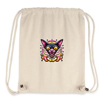 Fierce Sphynx Cat Valentine Flames - Stanley/Stella Recycled Gym Bag - natural - Front