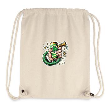 Funny St Patricks Beer Can Design - Stanley/Stella Recycled Gym Bag - natural - Front