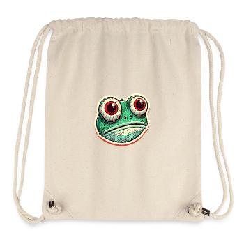Funny Frog Lover Vintage Illustration - Stanley/Stella Recycled Gym Bag - natural - Front